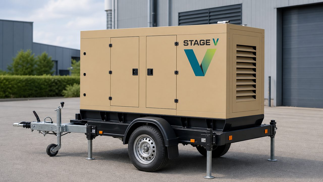 Mobilny agregat prądotwórczy Stage V na przyczepie